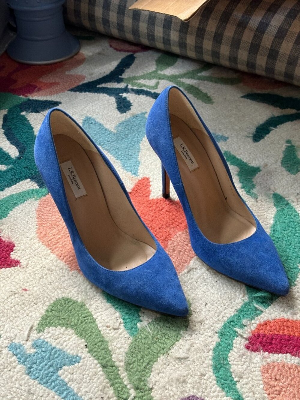L.K. Bennett Blue Suede Pump Shoe Size 9